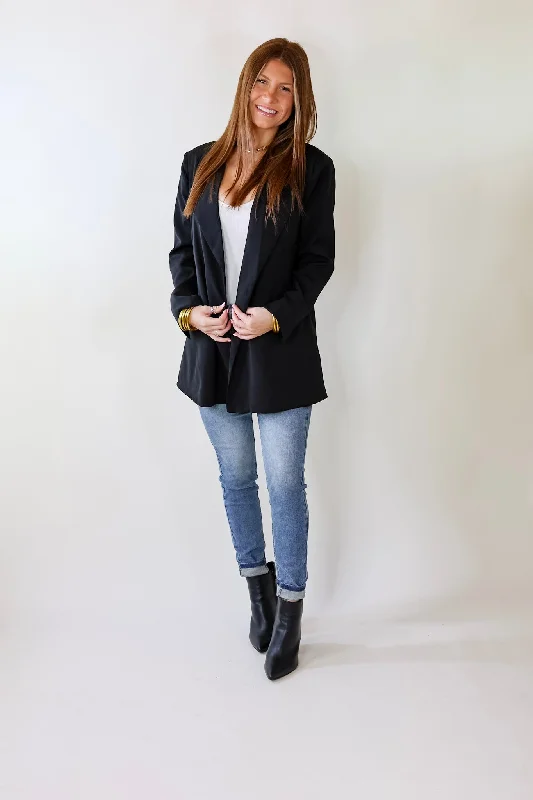 I'll Be Your Favorite Long Sleeve Blazer in Black