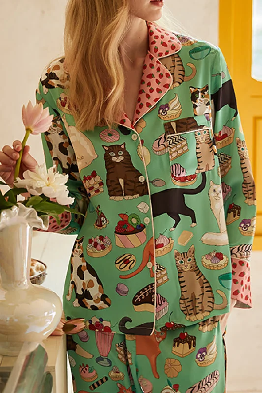 coffee-cat-print-home-long-sleeve-two-piece-set