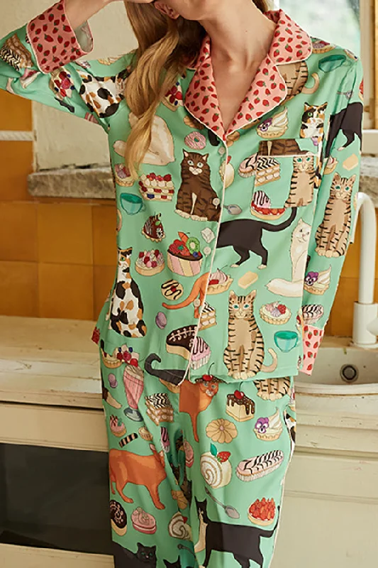 coffee-cat-print-home-long-sleeve-two-piece-set