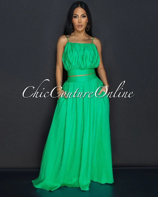 danaye-green-crop-top-flared-skirt-two-piece-set