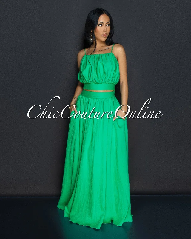 danaye-green-crop-top-flared-skirt-two-piece-set