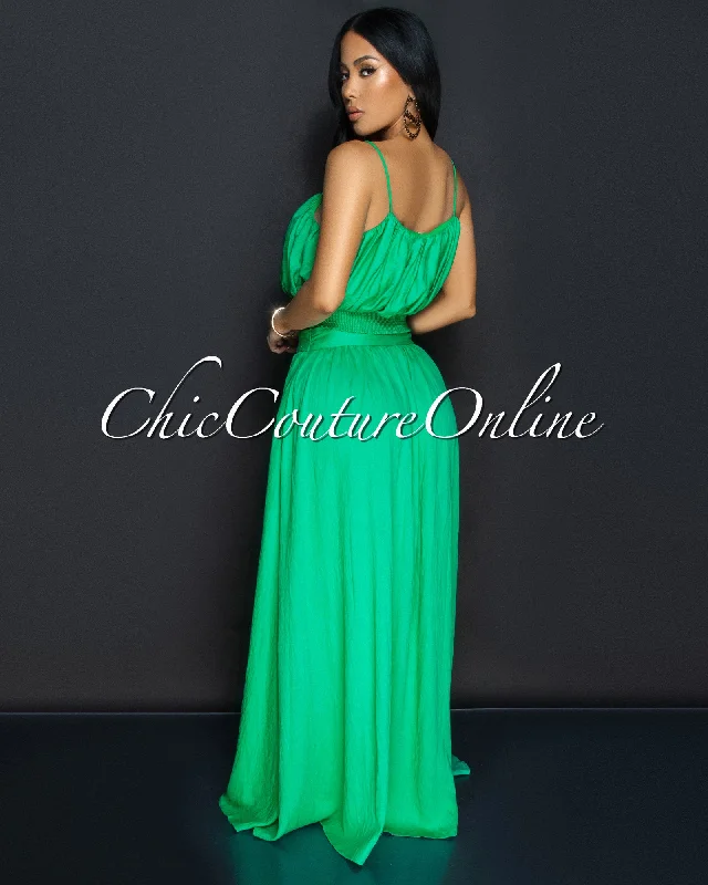 danaye-green-crop-top-flared-skirt-two-piece-set