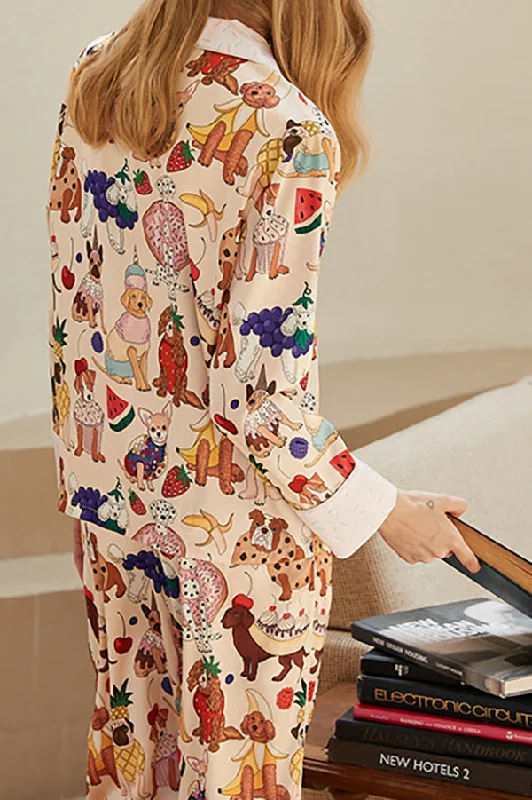 dessert-dog-print-home-long-sleeved-two-piece-set