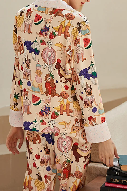 dessert-dog-print-home-long-sleeved-two-piece-set