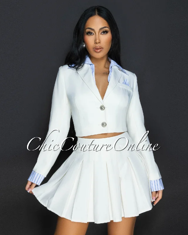 joda-off-white-blue-blazer-mini-pleated-skirt-set