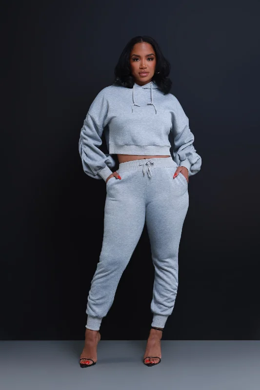 who-said-ruched-hooded-jogger-set-heather-grey