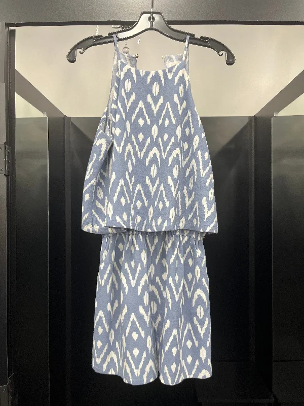 Blue White Romper Mudpie, Size S