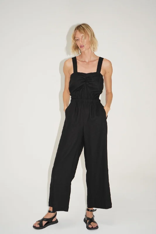 La Rosa Linen Jumpsuit - Black