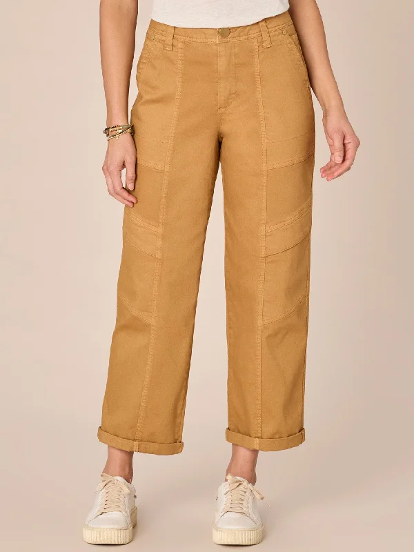 ""Ab""solution Relaxed Straight Leg Utility Petite Pants with Roll Cuff