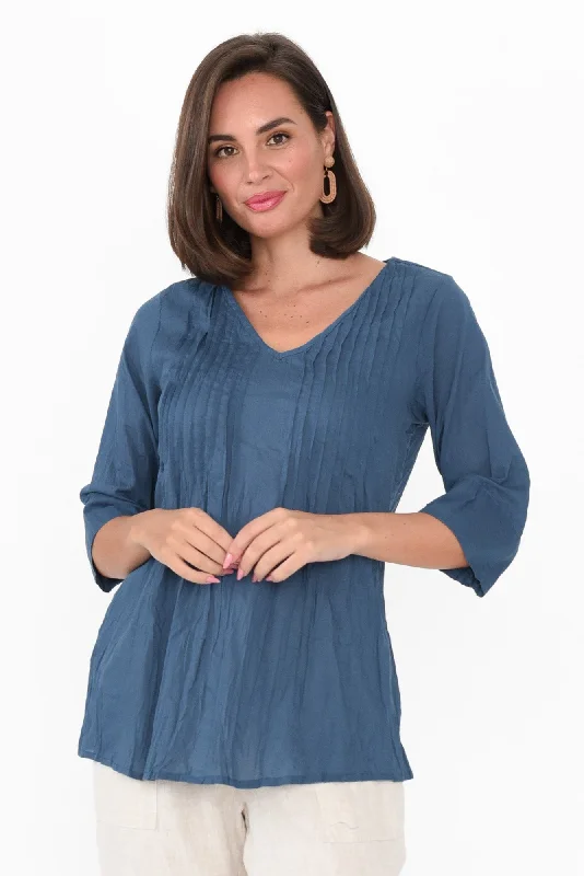 aelia-blue-crinkle-cotton-top