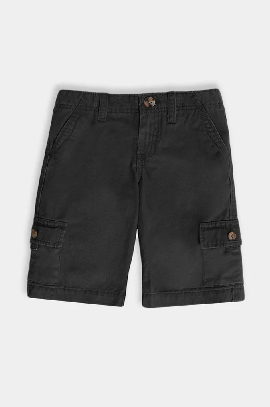 Ash Grey Utility Pockets Fine Denim Kids Shorts