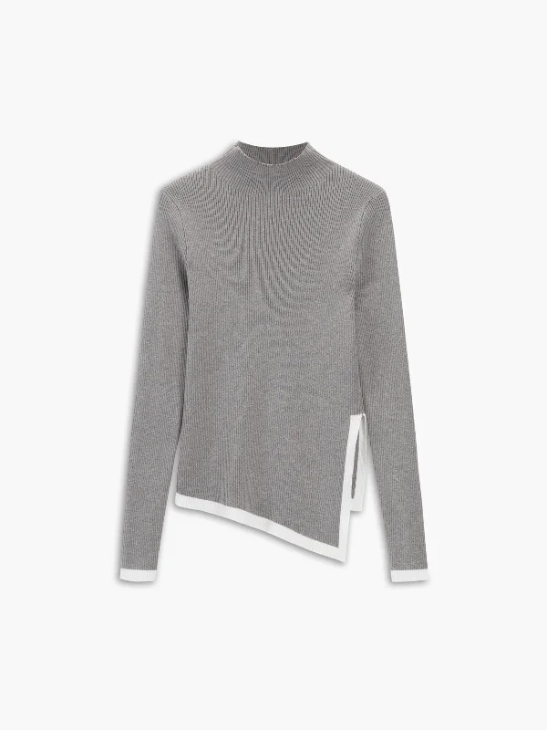 asymmetrical-trim-mockneck-sweater