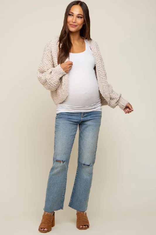 beige-cropped-chunky-open-knit-maternity-cardigan