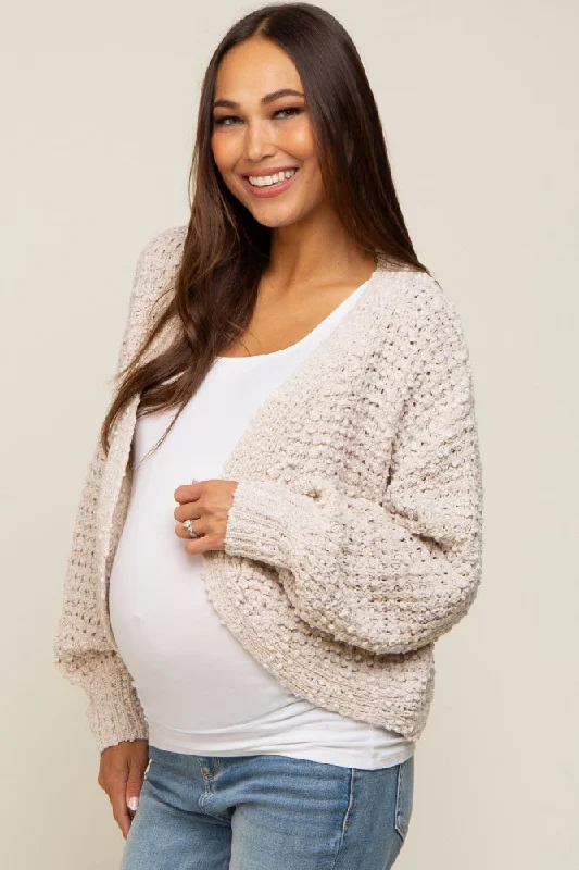 beige-cropped-chunky-open-knit-maternity-cardigan