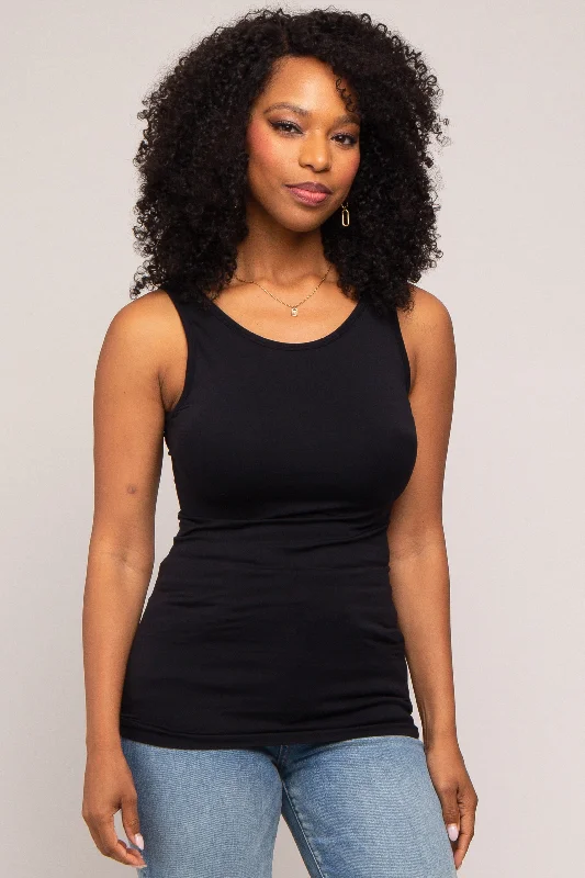 black-basic-seamless-maternity-tank