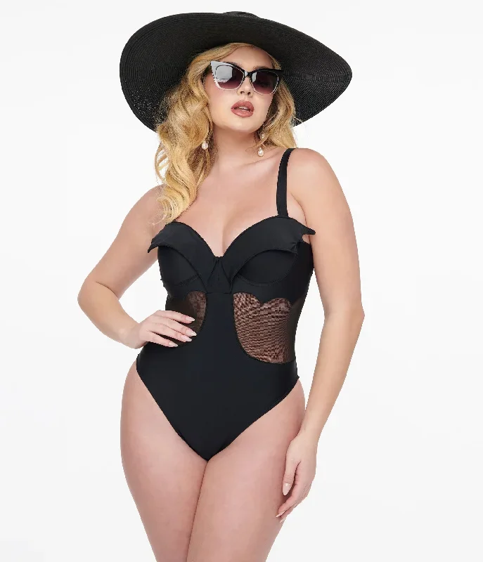 black-shady-shore-one-piece-swimsuit-coverup-set