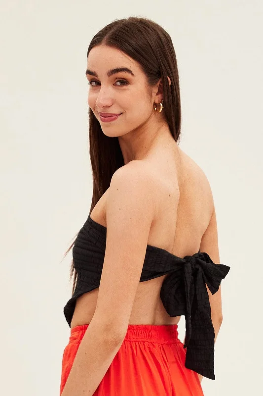 black-shirred-strapless-tie-back-bandana-hem-top-wc1489-47nb