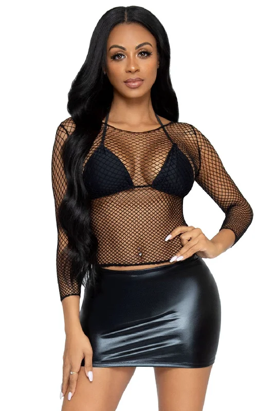 Black Soul Fishnet Top [BLACK]