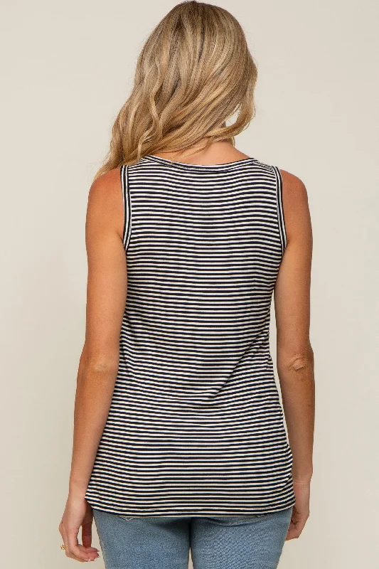 black-striped-sleeveless-maternity-tank-top