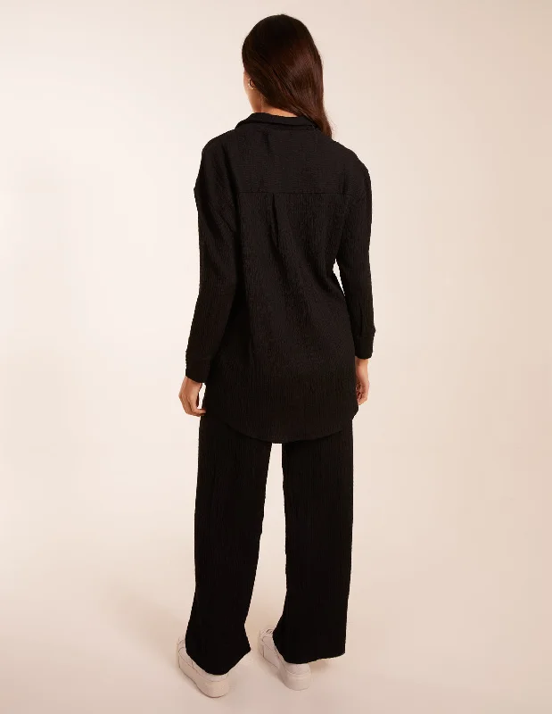 black-waffle-shirt-and-trousers-set