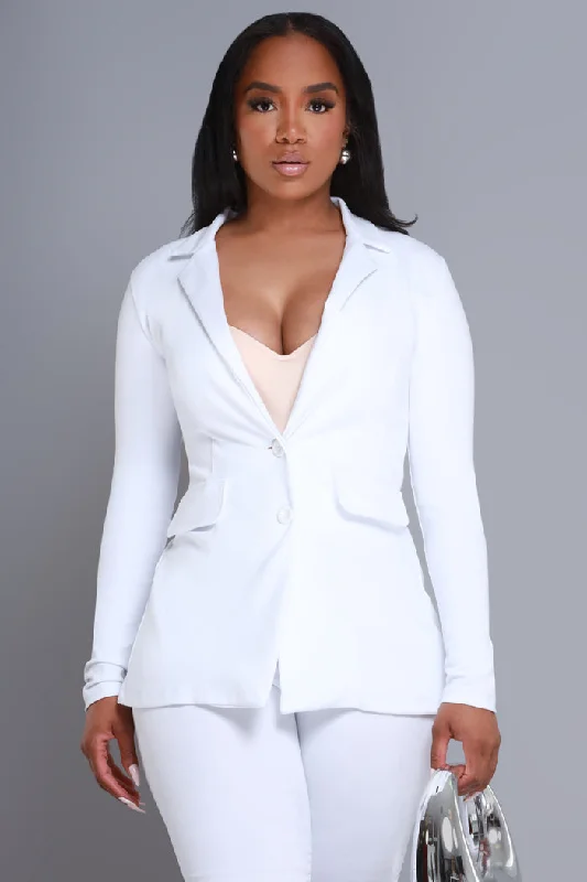 Boss Mood Button Up Blazer - White