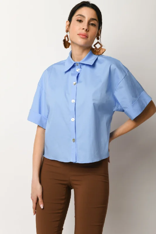 Camicia boxy-fit crop