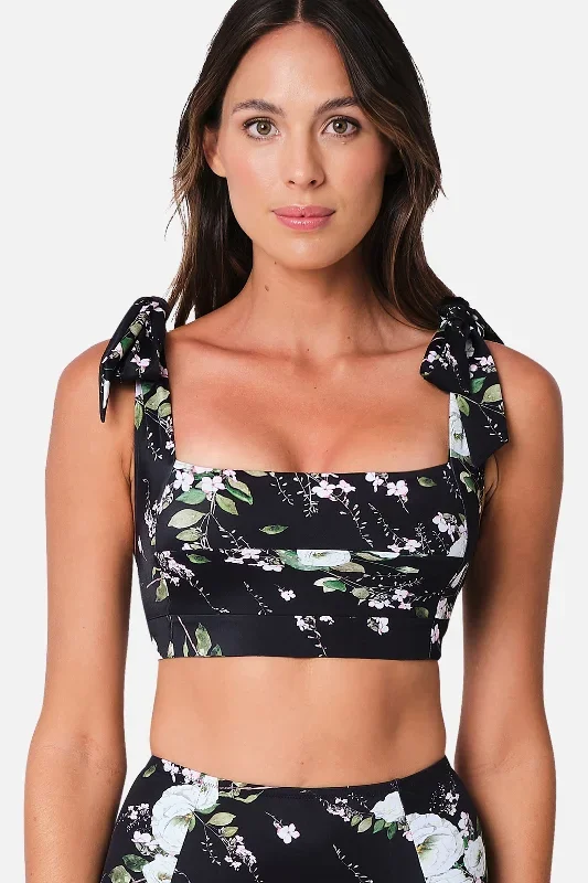 Classic Square Neck Bikini Bralette LONDON BOTANICAL BLACK