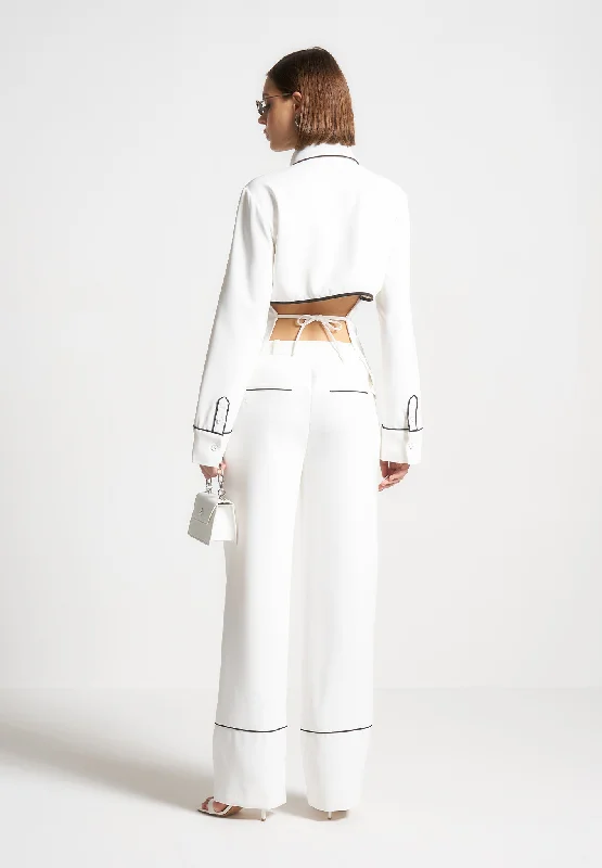 contrast-piped-backless-tie-shirt-white-black