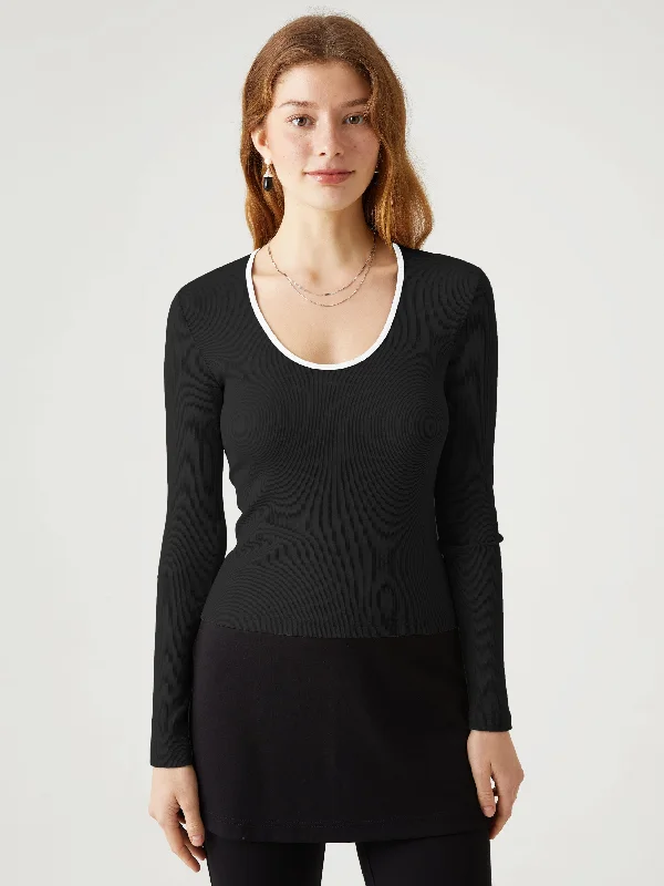 Contrast Rib Everyday Top