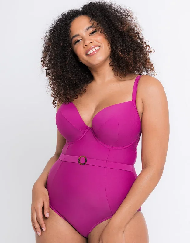 Curvy Kate Retro Sun Padded Plunge Swimsuit Orchid