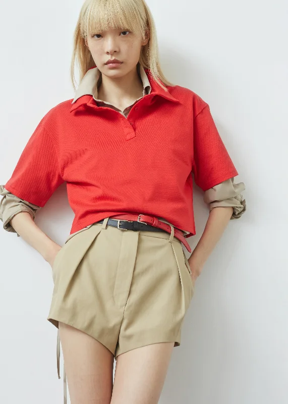 Dawson Cropped Polo - Red