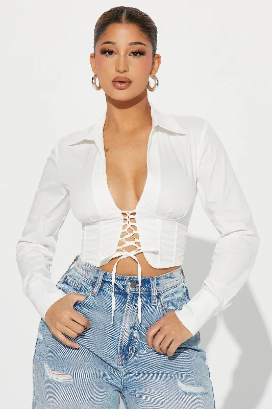 Don't Mind Me Corset Top - White