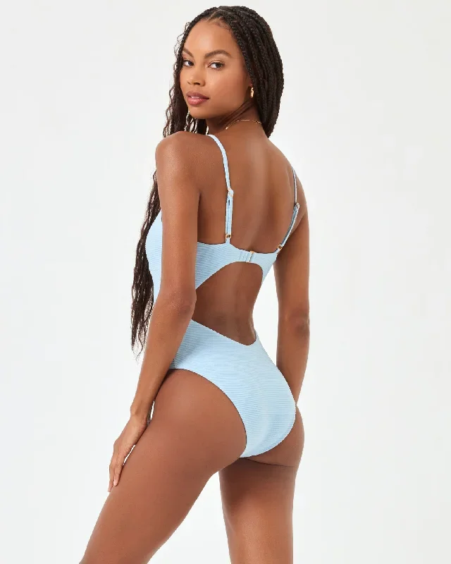 Eco Chic Repreve Kyslee One Piece Swimsuit - Sky Blue