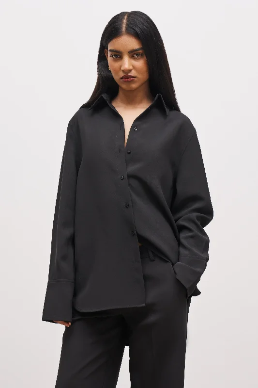 Effortless Oversized Shirt - Black