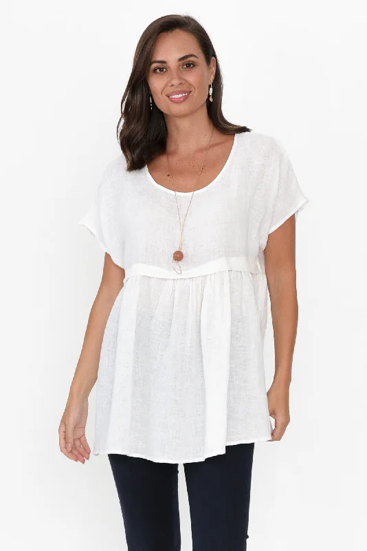 Elden White Linen Top