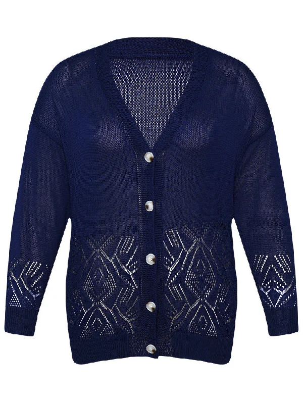 geometric-eyelet-button-through-elastic-cuffs-cardigan