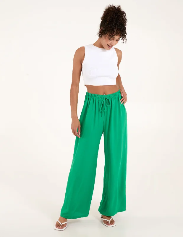 Drawstring Wide Leg Trousers