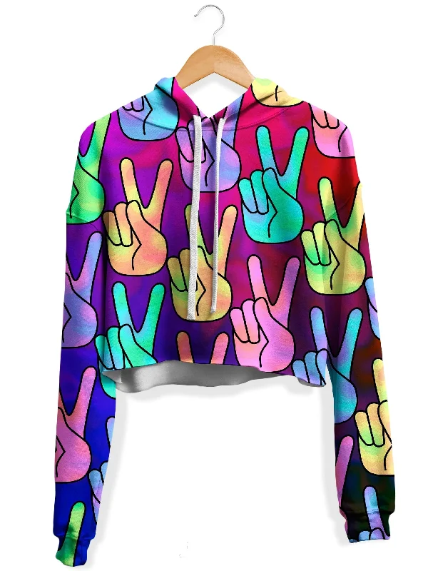 Hippy Trippy Fleece Crop Hoodie