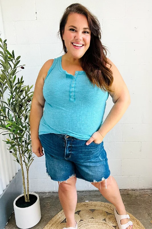 ice-blue-melange-ribbed-henley-button-down-tank-top