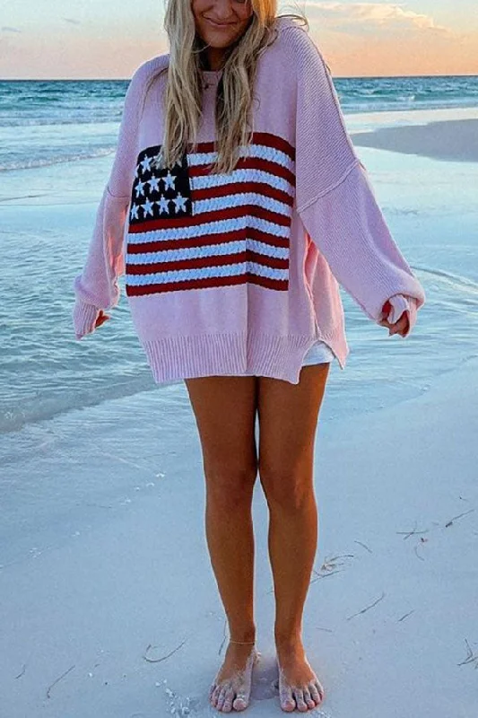 independence-day-patchwork-long-sleeved-crew-neck-knitted-sweater