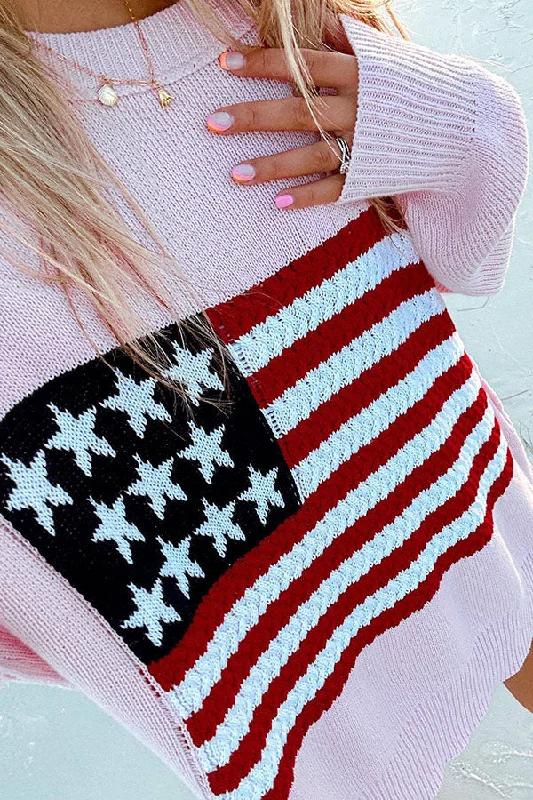 independence-day-patchwork-long-sleeved-crew-neck-knitted-sweater