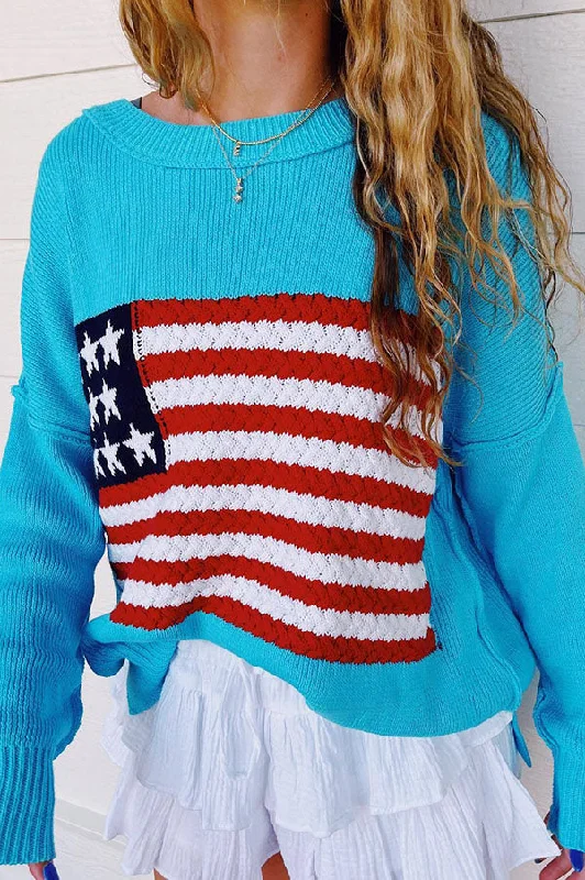 independence-day-patchwork-long-sleeved-crew-neck-knitted-sweater