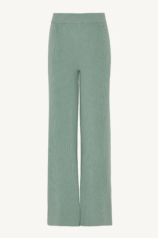 Merino Wool Knit Wide Leg Pants - Desert Sage