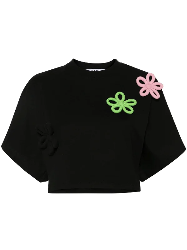 Daisy Applique Cropped T-Shirt