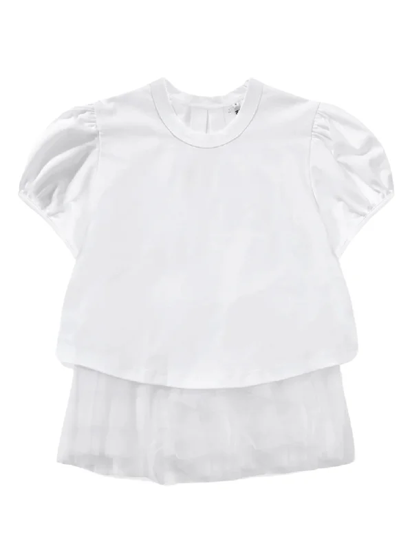 Cotton Ponte Nylon Tulle Tee