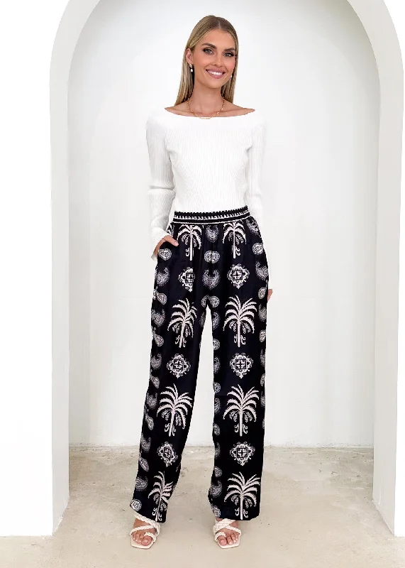 Oltoe Pants - Black Abstract