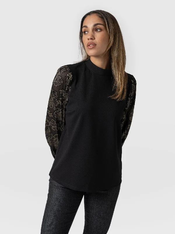 penny-puff-sleeve-long-sleeve-black-gold-floral-burnout