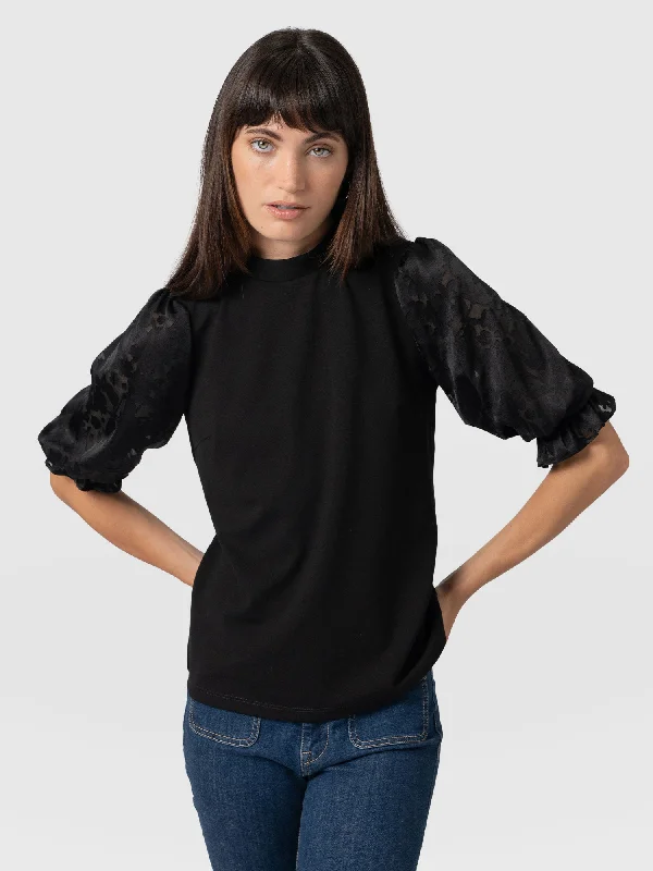 penny-puff-sleeve-top-black-burnout