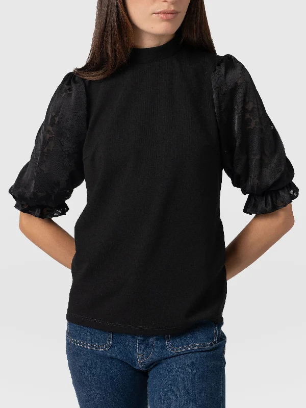 penny-puff-sleeve-top-black-burnout