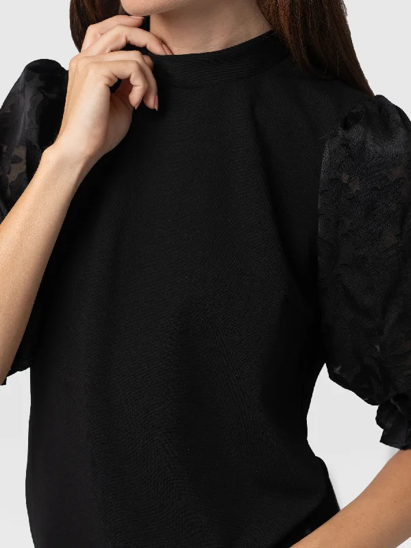 penny-puff-sleeve-top-black-burnout